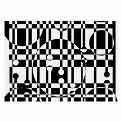 Black And White Pattern Large Glasses Cloth (2-side) by Valentinaart