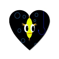 Yellow fish Heart Magnet