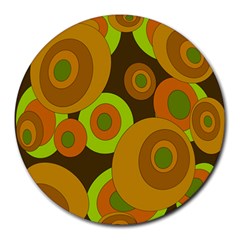 Brown pattern Round Mousepads