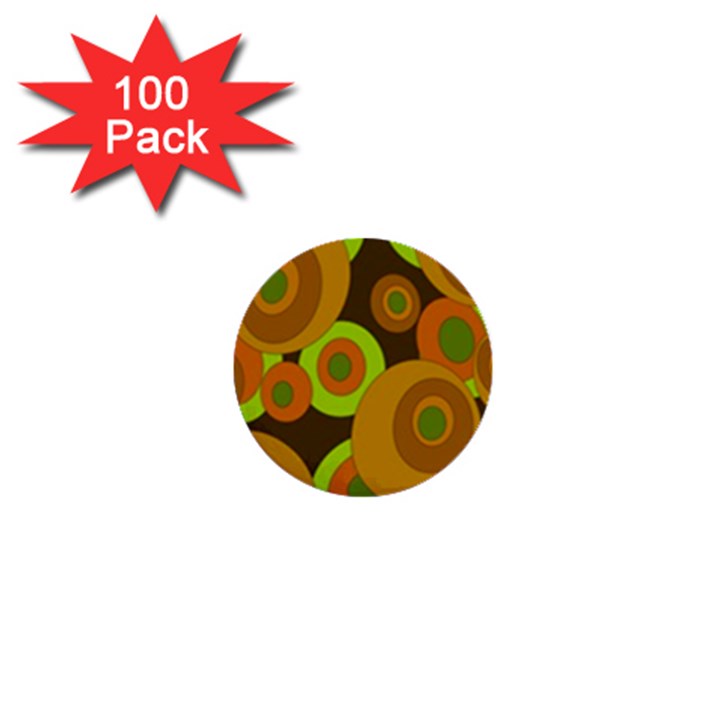 Brown pattern 1  Mini Buttons (100 pack) 