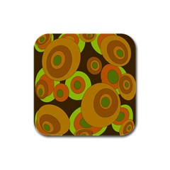 Brown pattern Rubber Square Coaster (4 pack) 