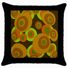 Brown pattern Throw Pillow Case (Black)