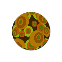 Brown pattern Rubber Round Coaster (4 pack) 