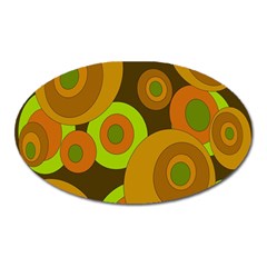 Brown pattern Oval Magnet
