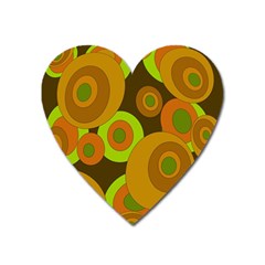 Brown pattern Heart Magnet