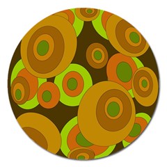 Brown pattern Magnet 5  (Round)