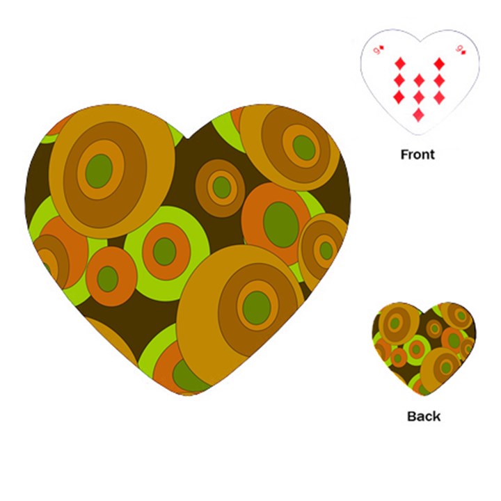 Brown pattern Playing Cards (Heart) 