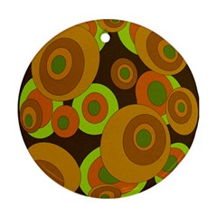 Brown pattern Round Ornament (Two Sides) 