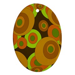 Brown pattern Oval Ornament (Two Sides)