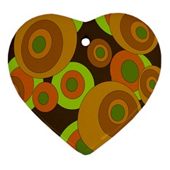 Brown pattern Heart Ornament (2 Sides)