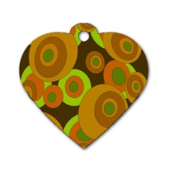 Brown pattern Dog Tag Heart (Two Sides)