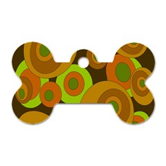 Brown pattern Dog Tag Bone (Two Sides)