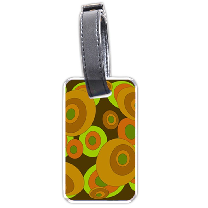 Brown pattern Luggage Tags (One Side) 