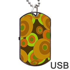 Brown pattern Dog Tag USB Flash (One Side)