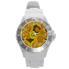 Brown Pattern Round Plastic Sport Watch (l)