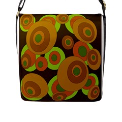 Brown pattern Flap Messenger Bag (L) 