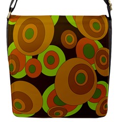 Brown pattern Flap Messenger Bag (S)