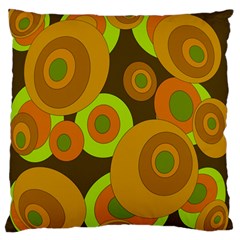 Brown pattern Large Flano Cushion Case (One Side)