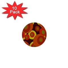 Orange Pattern 1  Mini Buttons (10 Pack)  by Valentinaart