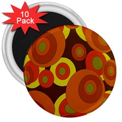 Orange Pattern 3  Magnets (10 Pack) 