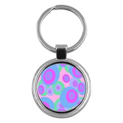 Pink Pattern Key Chains (round)  by Valentinaart