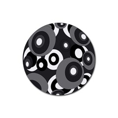 Gray Pattern Rubber Coaster (round)  by Valentinaart