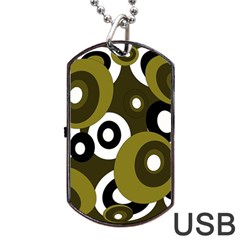 Green pattern Dog Tag USB Flash (Two Sides) 