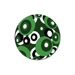 Green Pattern Magnet 3  (round) by Valentinaart