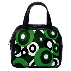 Green Pattern Classic Handbags (one Side) by Valentinaart