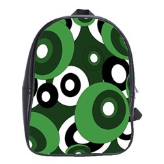 Green Pattern School Bags (xl)  by Valentinaart