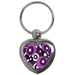 Purple Pattern Key Chains (heart)  by Valentinaart