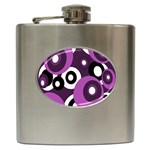 Purple pattern Hip Flask (6 oz) Front