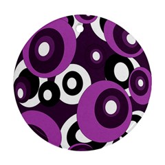 Purple Pattern Round Ornament (two Sides)  by Valentinaart