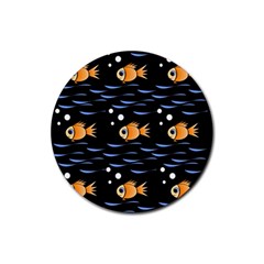 Fish Pattern Rubber Round Coaster (4 Pack) 