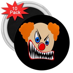 Evil Clown 3  Magnets (10 Pack)  by Valentinaart