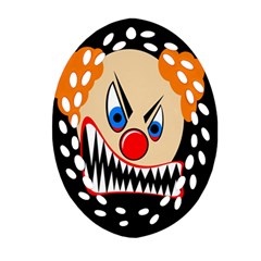 Evil Clown Oval Filigree Ornament (2-side)  by Valentinaart