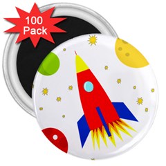 Transparent Spaceship 3  Magnets (100 Pack) by Valentinaart