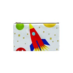 Transparent Spaceship Cosmetic Bag (small)  by Valentinaart
