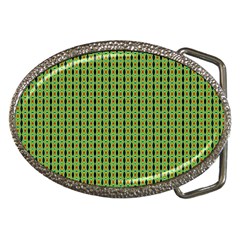 Mod Green Orange Pattern Belt Buckles by BrightVibesDesign