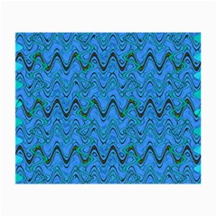 Blue Wavy Squiggles Small Glasses Cloth by BrightVibesDesign