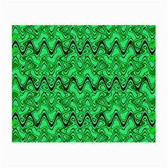 Green Wavy Squiggles Small Glasses Cloth (2-side) by BrightVibesDesign