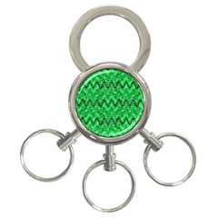 Green Wavy Squiggles 3-ring Key Chains by BrightVibesDesign