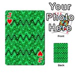 Green Wavy Squiggles Playing Cards 54 Designs  Front - HeartJ