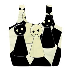 Chess Pieces Full Print Recycle Bags (l)  by Valentinaart