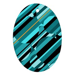 Blue Abstraction Ornament (oval)  by Valentinaart
