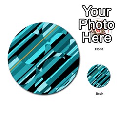 Blue Abstraction Multi-purpose Cards (round) 