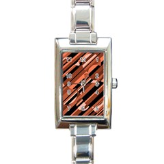 Orange Pattern Rectangle Italian Charm Watch by Valentinaart