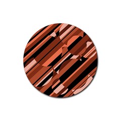 Orange Pattern Rubber Round Coaster (4 Pack) 