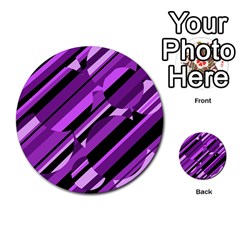 Purple Pattern Multi-purpose Cards (round)  by Valentinaart