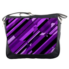 Purple Pattern Messenger Bags by Valentinaart